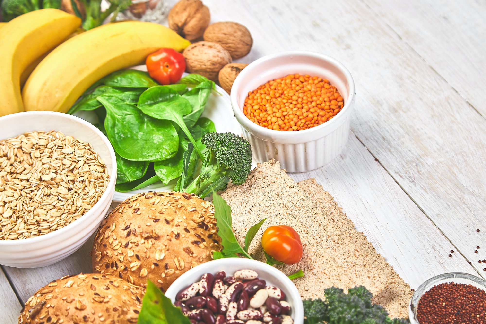 Set of high dietary fibre health food product concept